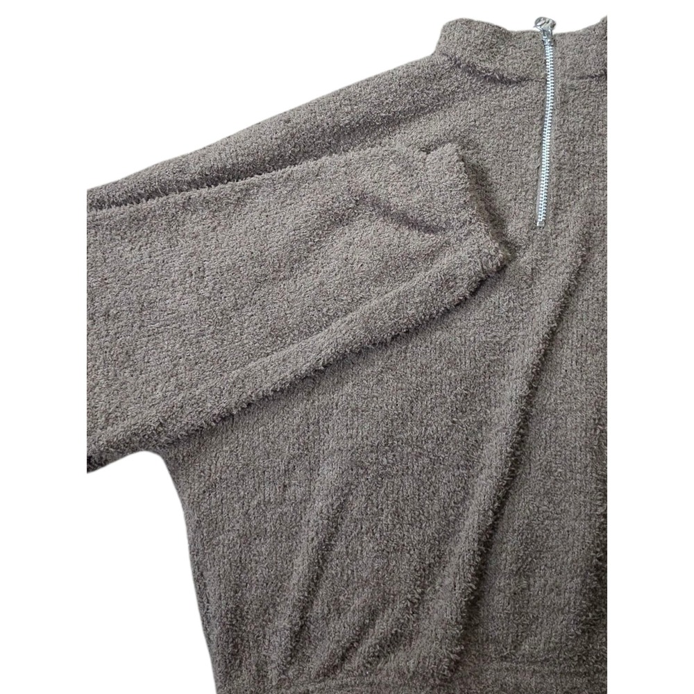 Reebok Cozy Cover Up Pullover Sweatshirt Half Zip Casual Comfy Brown‎ M